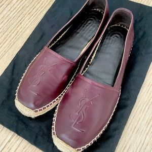 Saint Laurent espadrilles 6.5 burgundy